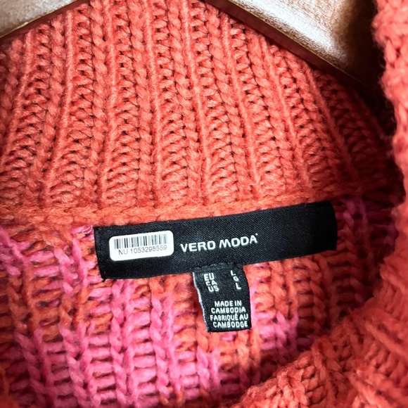 Vero Moda Alecia High Neck Sweater size L pink knit - Picture 3 of 6